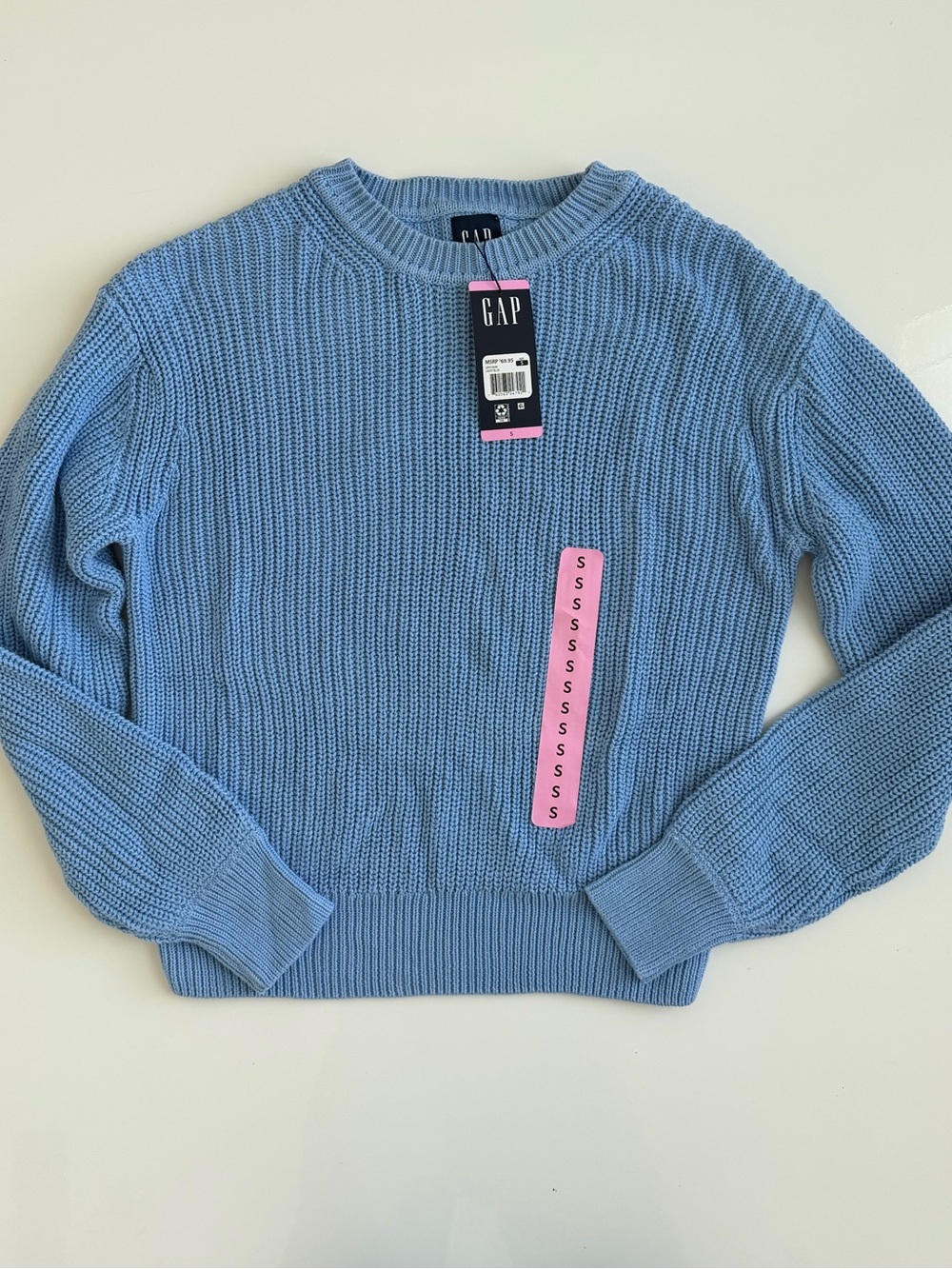 NWT GAP Blue Cotton Sweater - Size S